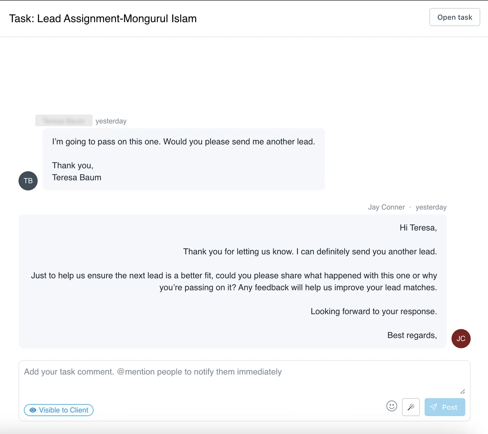 Portal Client Feedback 7